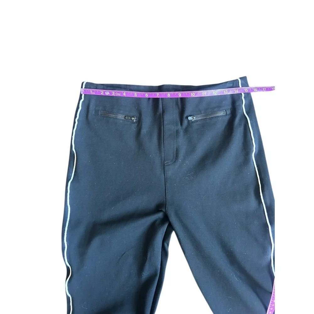 Spanx The Perfect Piped Skinny Ankle Pant Side Stripe‎ Black White Womens XL